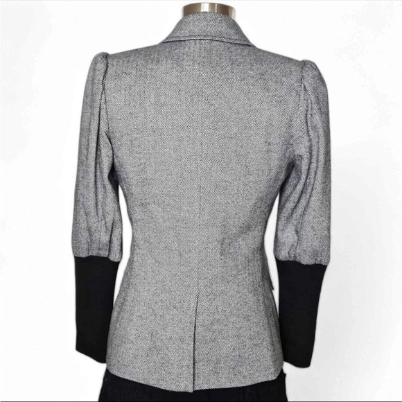 Veronica Beard Bayard Dickey Colorblock Jacket in Herringbone Grey Size 6 - Picture 4 of 7
